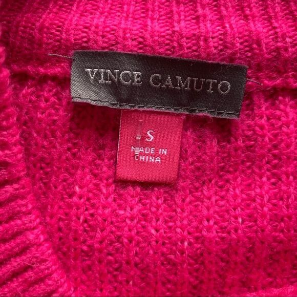 NWT Vince Camuto Women's Bobble Stitch Sleeve Sweater- Hot Pink SZ Small - Picture 8 of 9